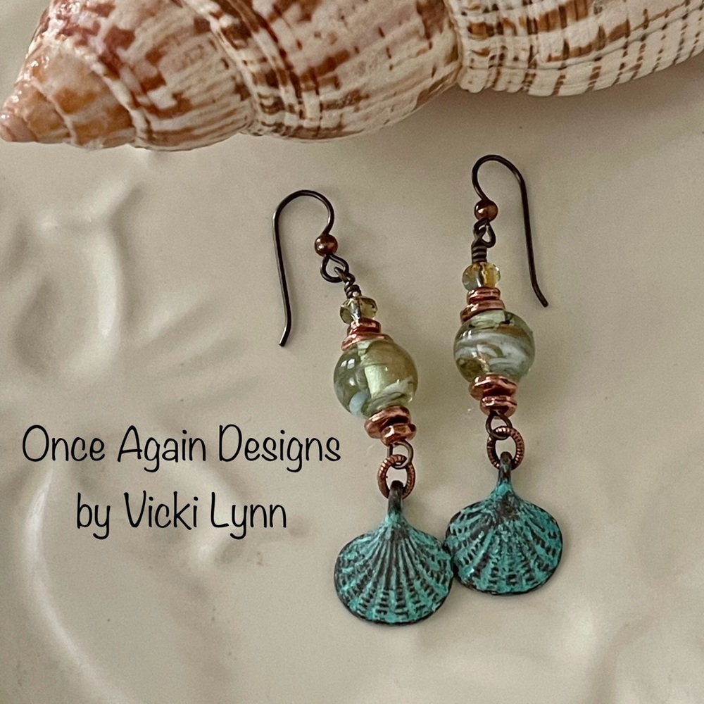 ARTISAN Earrings - “The Seashore” Dangles - Picture 3 of 10